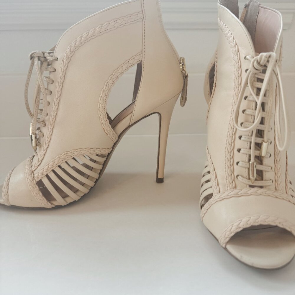 Avec Les Filles - Joyce Leather Peep Toe Booties